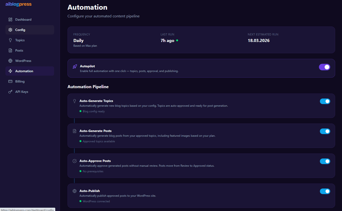 Automation Settings